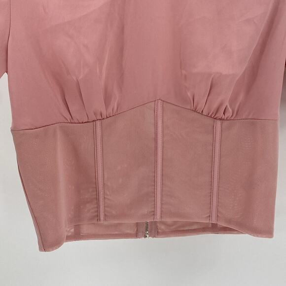 ShineStar pink cropped bendable boning sheer feminine club coquette fairy size s - Picture 3 of 6